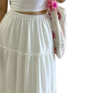 White Tiered Maxi Skirt