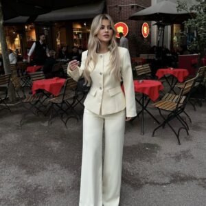 Elegant Ivory Tailored Co-Ord Set