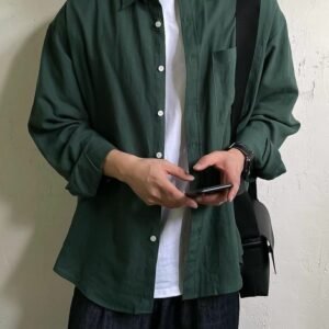 Men’s Olive Green Oversized Shirt