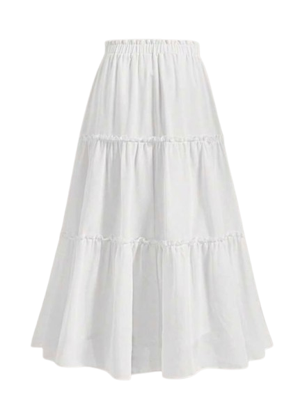 White Tiered Maxi Skirt - Image 2